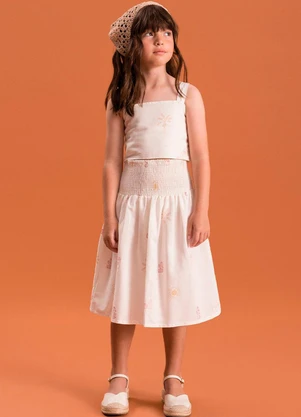 Bugbee - Conjunto Infantil Rústico Algodão Viscose Bege - BUGBEE