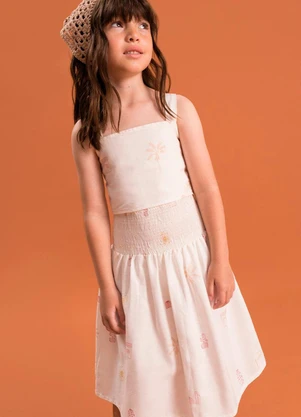 Bugbee - Conjunto Infantil Rústico Algodão Viscose Bege - BUGBEE