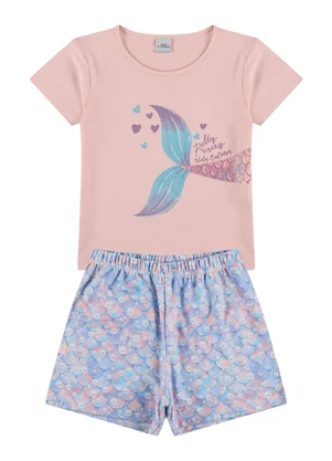 Vida Costeira - Conjunto Infantil Sereia Princess Rosa - VIDA COSTEIRA