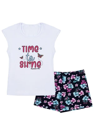 Turminha - Conjunto Infantil Shine Branco - TURMINHA