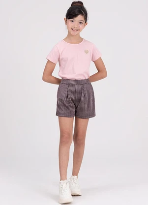 Vida Costeira - Conjunto Infantil Shiny Heart Rosa - VIDA COSTEIRA