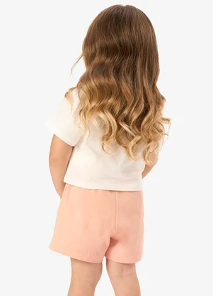 Rovi Kids - Conjunto Infantil Shorts com Blusa Bege - ROVI KIDS