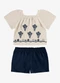 Rovi Kids - Conjunto Infantil Shorts com Blusa Bege - variação: Bege