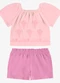 Rovi Kids - Conjunto Infantil Shorts com Blusa Bege - variação: Rosa