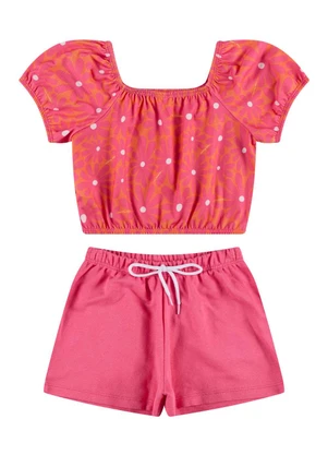 Vida Costeira - Conjunto Infantil Sublimado Margaridas Laranja - VIDA COSTEIRA