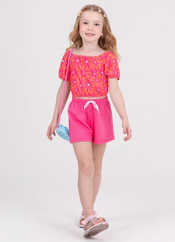Vida Costeira - Conjunto Infantil Sublimado Margaridas Laranja
