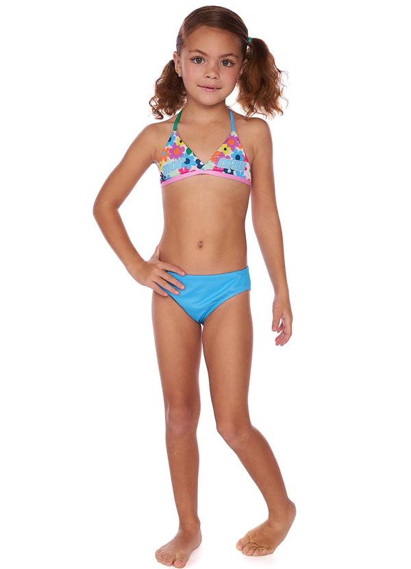 Mormaii - Conjunto Infantil Top Cortininha e Calcinha Rosa