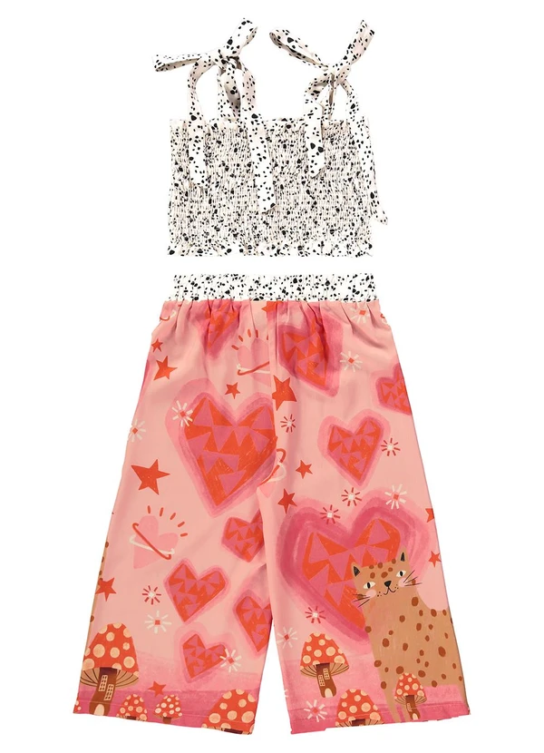 Três e Já - Conjunto Infantil Top e Calça Bege 3