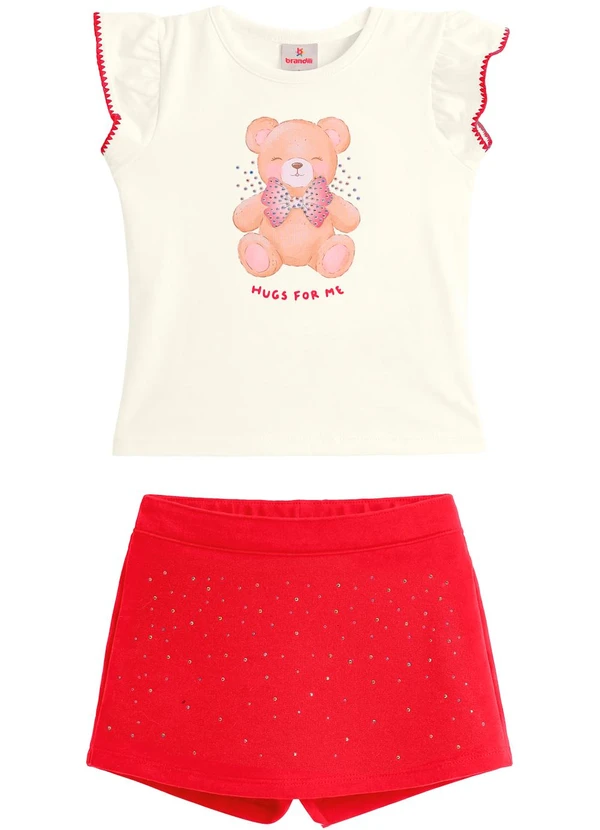 Brandili - Conjunto Infantil Urso com Strass Bege