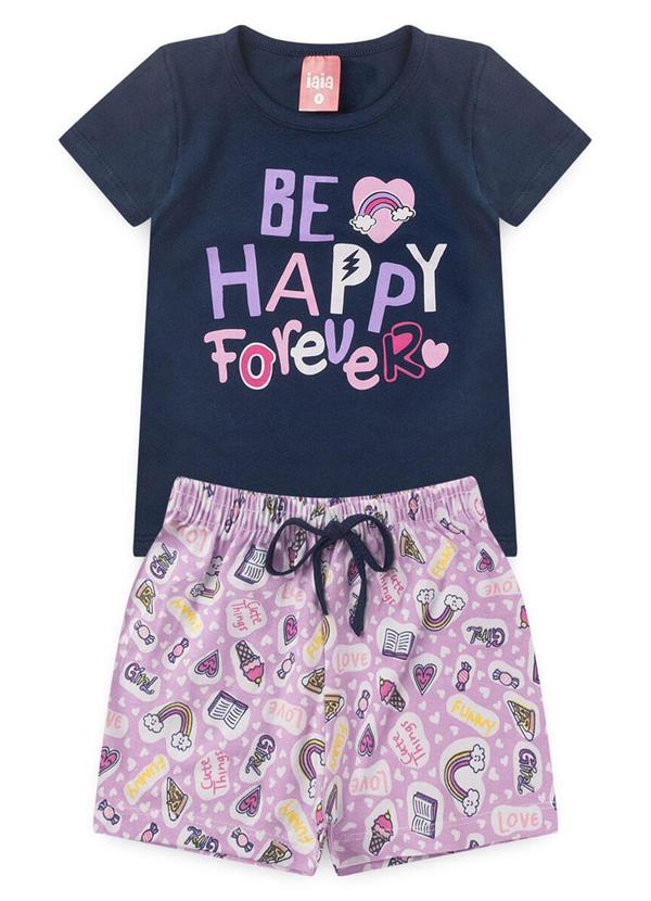 Rosa Azul - Conjunto Infantil Verão Be Happy Azul Marinho
