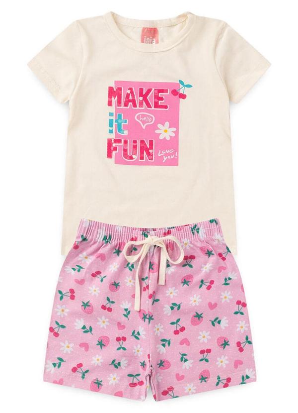 Rosa Azul - Conjunto Infantil Verão Make It Fun Off White