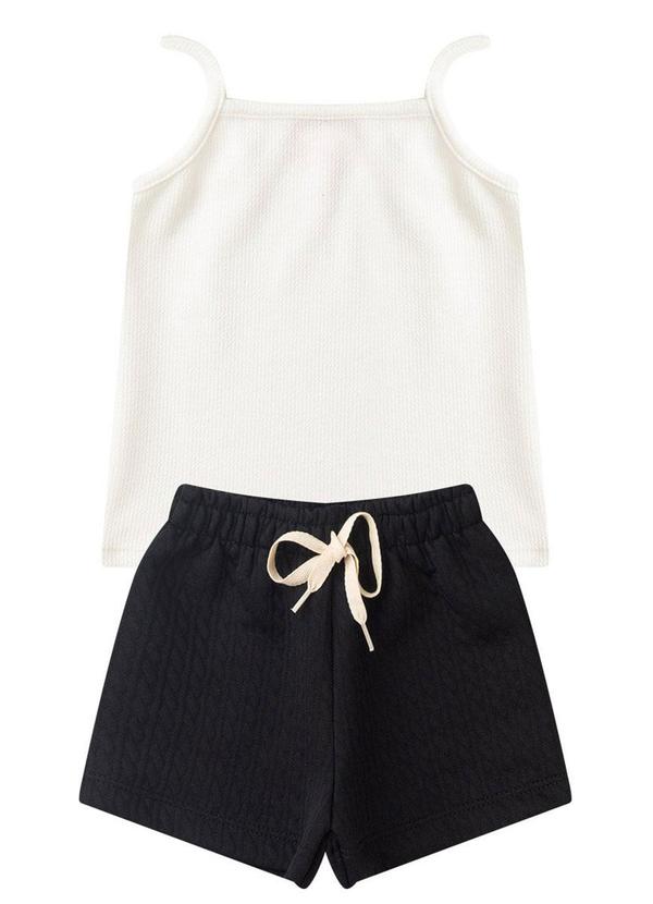 Rosa Azul - Conjunto Infantil Verão Menina Regata Iaia Bege