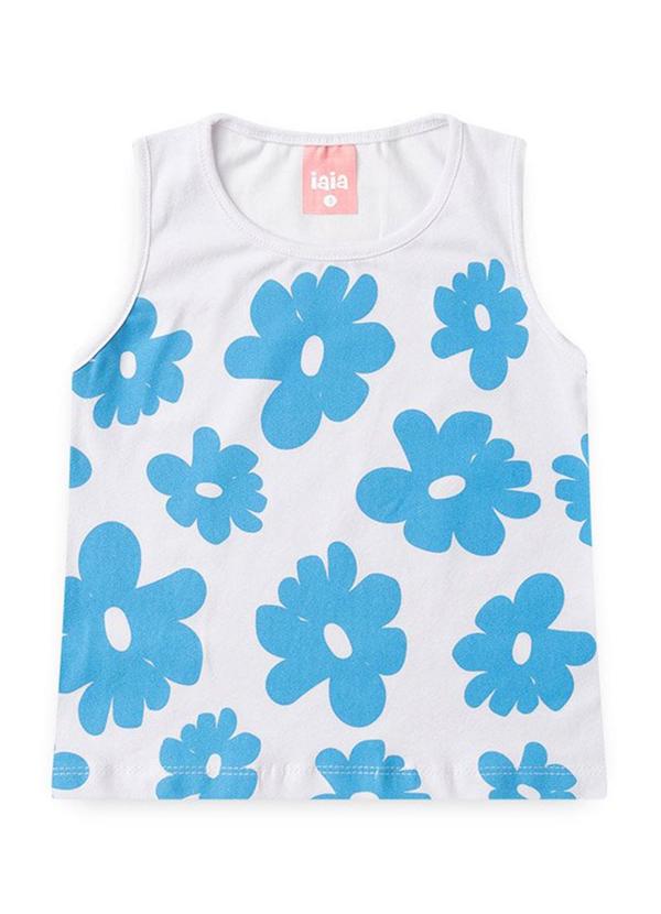 Rosa Azul - Conjunto Infantil Verão Regata Flores Iaia Azul 3