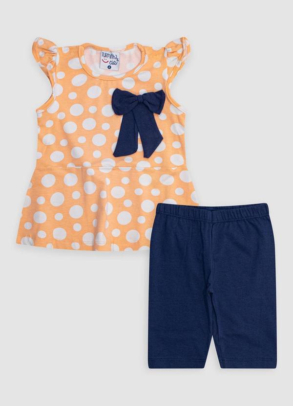 Turminha - Conjunto Infantil Viscolycra Cotton Poa Rosa