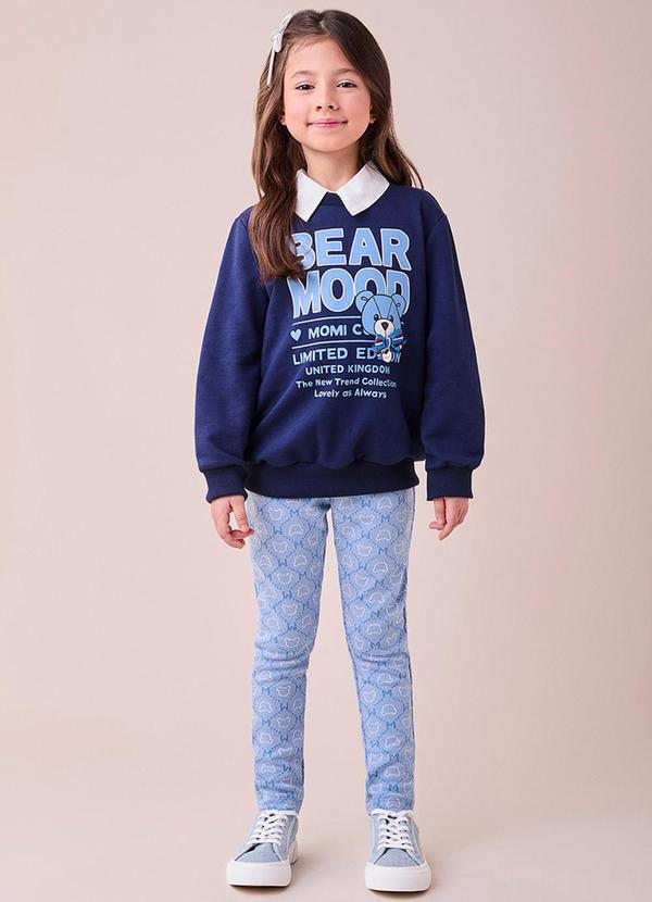 Momi - Conjunto Jacquard Azul de Ursinhos Marinho