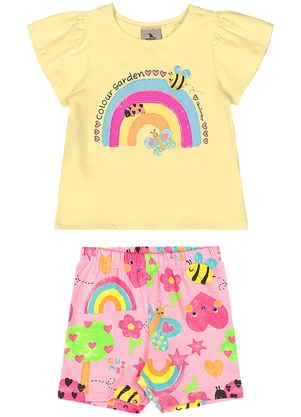Quimby - Conjunto Jardim Blusa Bermuda Amarelo - QUIMBY