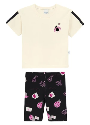 Malwee Kids - Conjunto Joaninhas com Glitter Bege - MALWEE KIDS