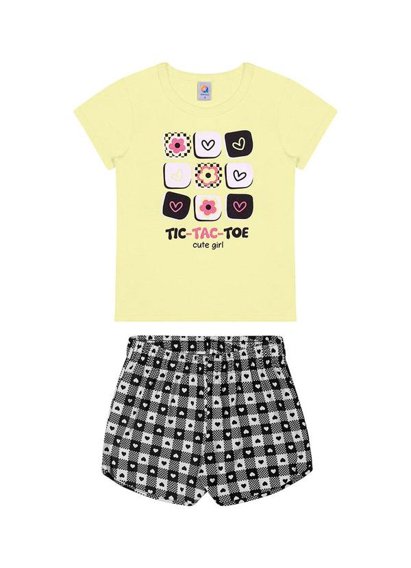 Alenice - Conjunto Jogo da Velha Cute Menina Amarelo