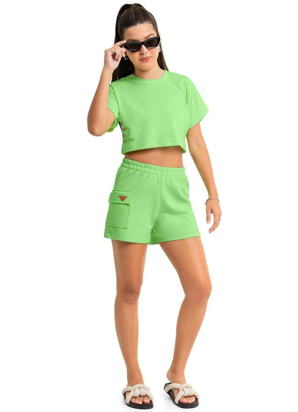 Gloss - Conjunto Juvenil com Cropped e Short Verde