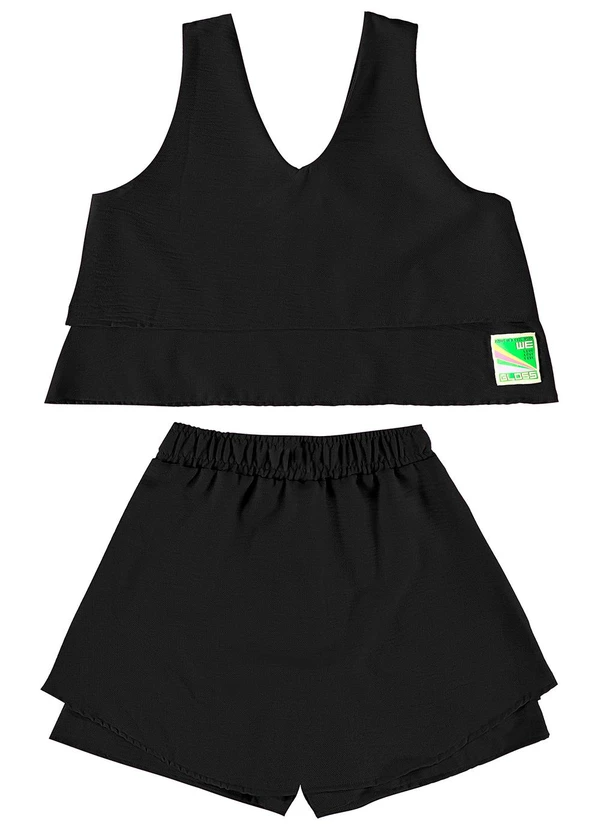 Gloss - Conjunto Juvenil Regata e Short-Saia Preto 3
