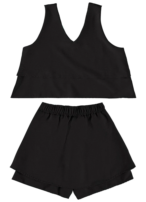 Gloss - Conjunto Juvenil Regata e Short-Saia Preto 4