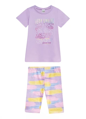 Malwee Kids - Conjunto Keep Smiling com Glitter Lilás - MALWEE KIDS