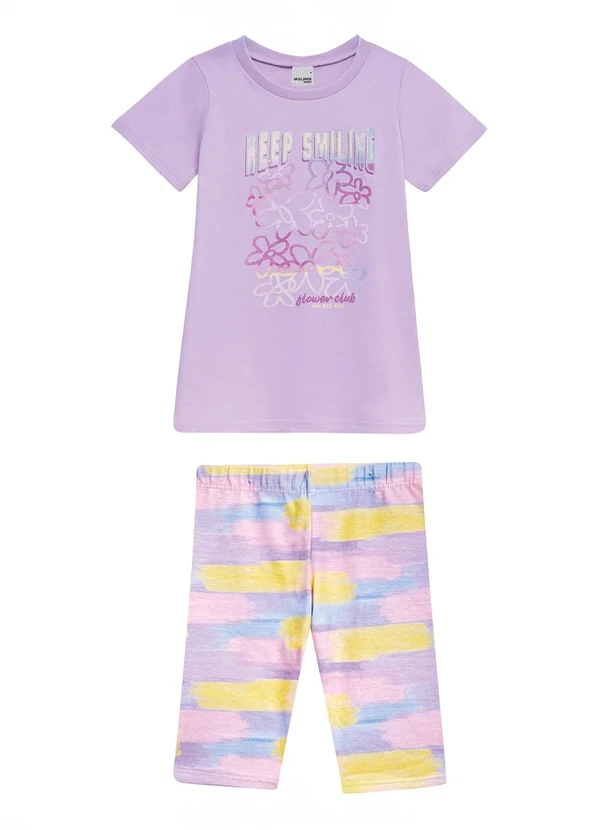 Malwee Kids - Conjunto Keep Smiling com Glitter Lilás