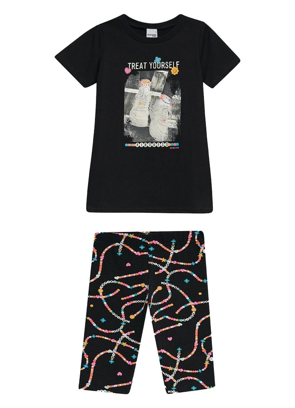 Malwee Kids - Conjunto Kindness com Glitter Preto 2