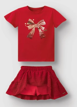 Carinhoso - Conjunto Laço & Brilho Menina Vermelho - CARINHOSO