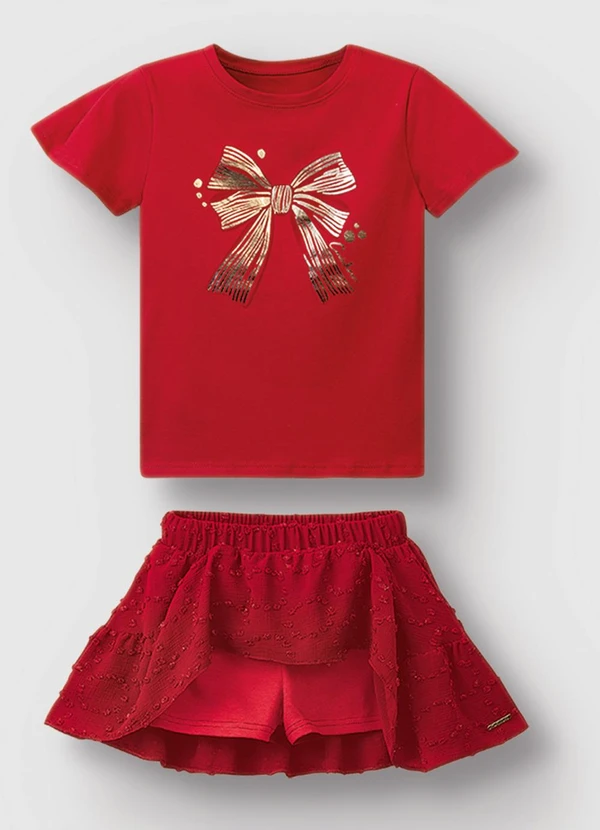 Carinhoso - Conjunto Laço & Brilho Menina Vermelho