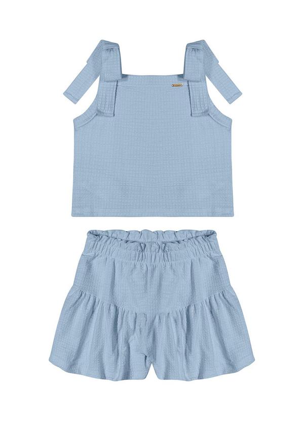 Alenice - Conjunto Laço nos Ombros Menina Azul