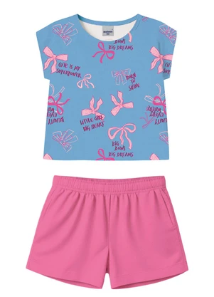 Malwee Kids - Conjunto Laços em Malha Azul - MALWEE KIDS