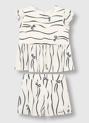 Carinhoso - Conjunto Laços em Viscose Branco - CARINHOSO