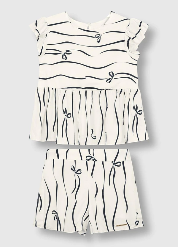 Carinhoso - Conjunto Laços em Viscose Branco