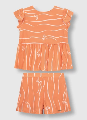 Carinhoso - Conjunto Laços em Viscose Laranja - CARINHOSO