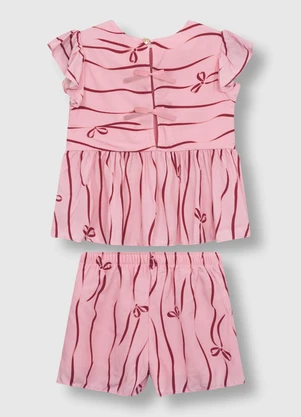 Carinhoso - Conjunto Laços em Viscose Rosa - CARINHOSO