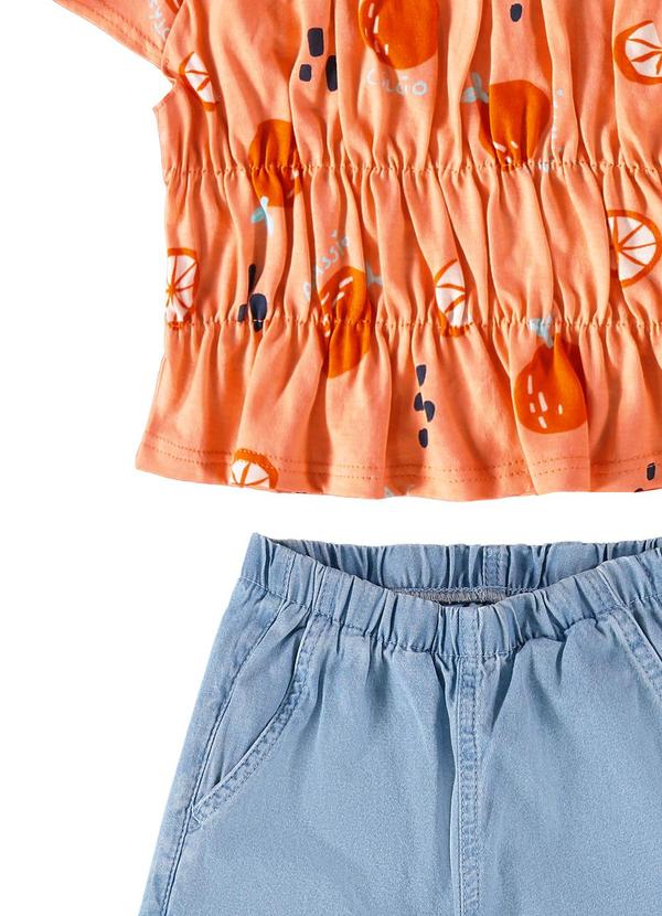 Malwee Kids - Conjunto Laranja Pantacourt Jeans Menina 2