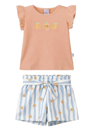 Malwee Kids - Conjunto Laranjas com Glitter Pêssego - MALWEE KIDS