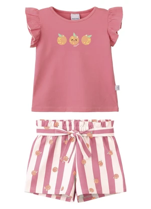 Malwee Kids - Conjunto Laranjas com Glitter Rosa - MALWEE KIDS