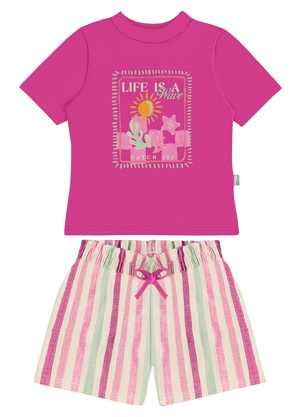Malwee Kids - Conjunto Life Is a Wave Rosa Escuro