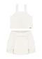 Outlet - Conjunto Liso Alças Largas Menina Rosa  - variação: Branco