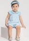 Alakazoo - Conjunto Listrado com Blusa e Shorts Azul - variação: Azul