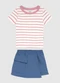 Malwee Kids - Conjunto Listrado com Moletom Preto - variação: Rosa