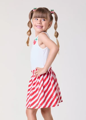 Bimbi - Conjunto Listrado Summer Flavor Vermelho - BIMBI
