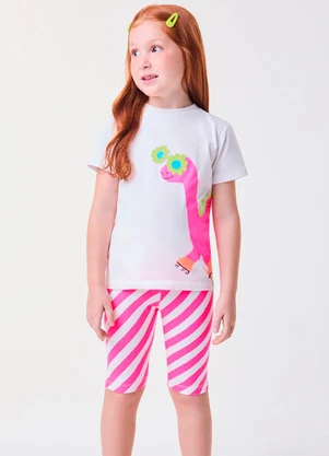 Bimbi - Conjunto Listrados de Dinossauro Pink - BIMBI