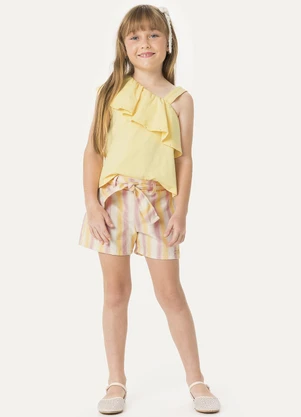 Carinhoso - Conjunto Listras com Lurex Amarelo Claro - CARINHOSO