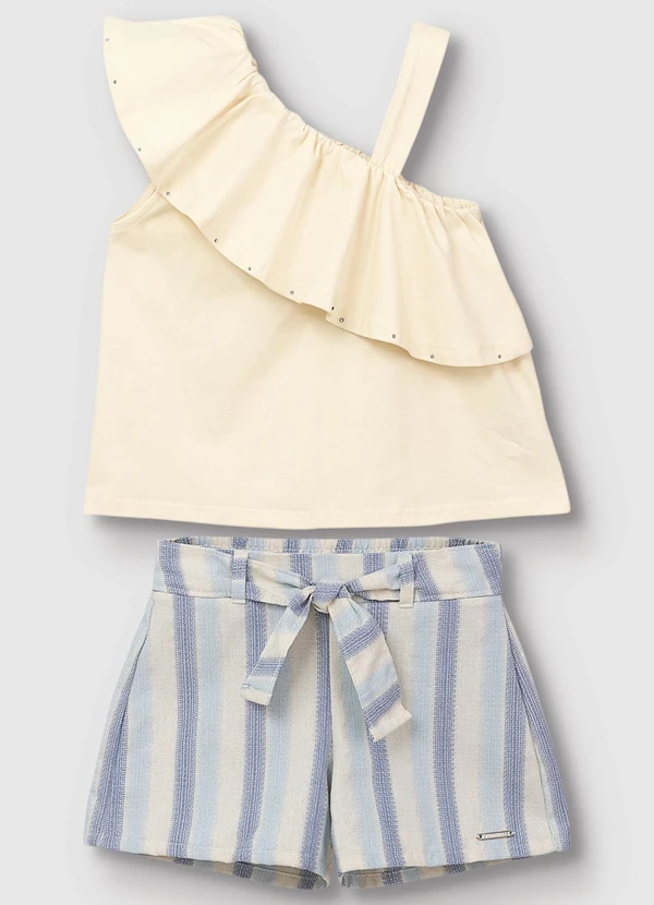 Carinhoso - Conjunto Listras com Lurex Off White 1