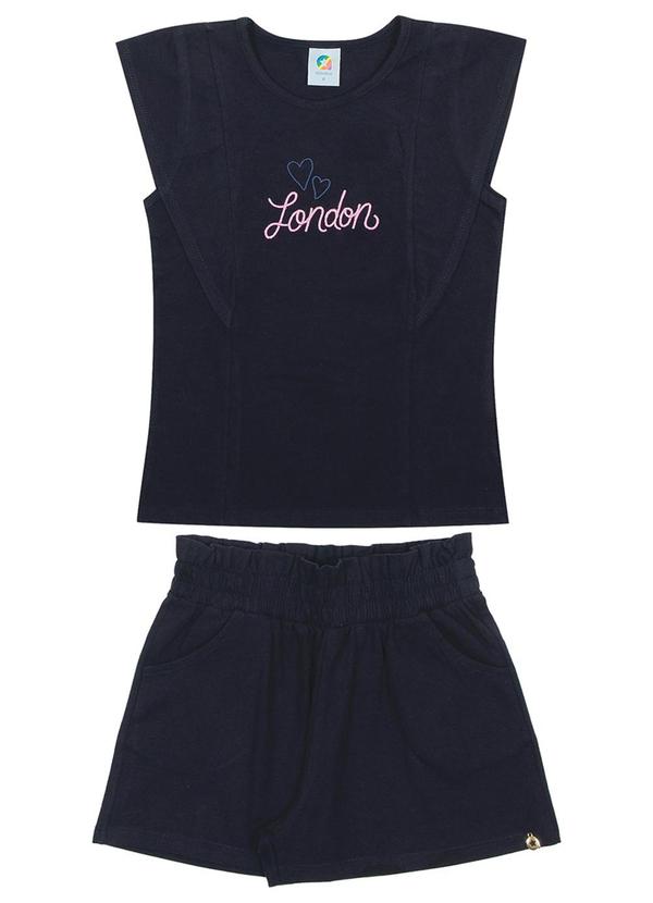 Alenice - Conjunto London Love Meninas Azul