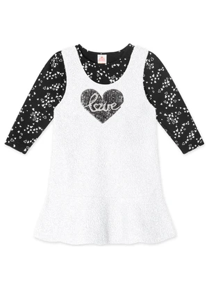 Marisol - Conjunto Longo com Salopete Infantil Preto - MARISOL