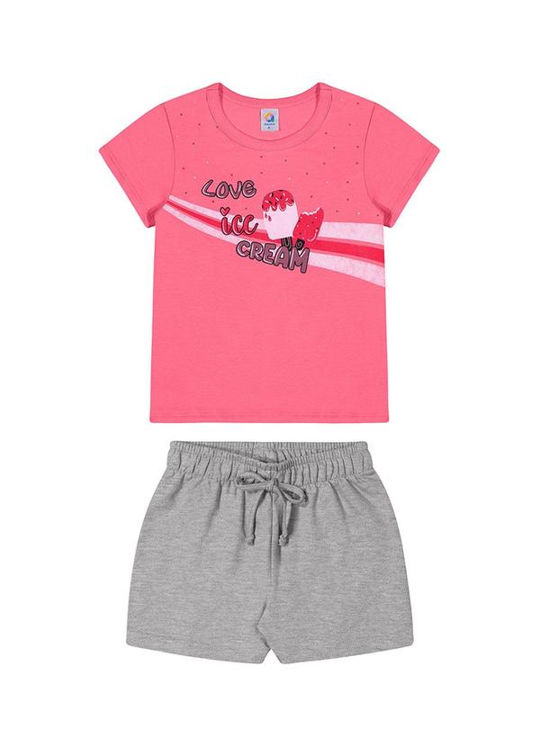 Alenice - Conjunto Love Ice Cream Menina Rosa 